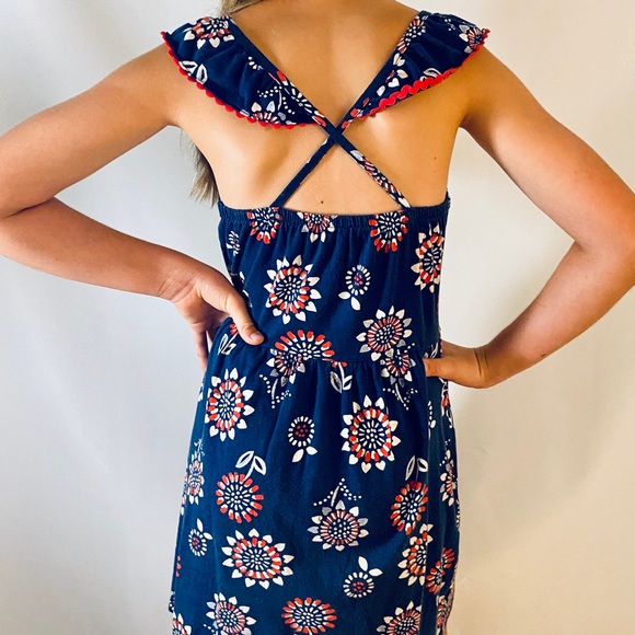 Adorable Carters Red White and Blue flower dress - Picture 1 of 2